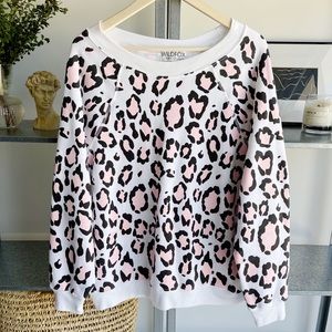 WILDFOX oversized pullover sweatshirt printed animal leopard print soft lounge